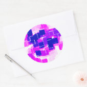 「ブルーラズベリー」幾何学芸術 ラウンドシール (封筒)