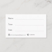 ブルーラッシュ獣医 予約カード (裏面)