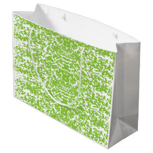 ブルーラッピング紙と白い連続雪 ラージペーパーバッグ