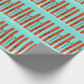 ブルーラッピング紙の雪付きレッドスキー ラッピングペーパー (角)