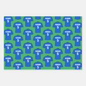ブルーラッピング紙シートのサッカーシャツ ラッピングペーパーシート (正面3)