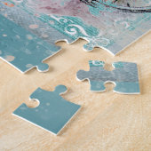 ブルーラップにフラワーバスケットを付けた自転車 ジグソーパズル (側面)