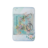 ブルーラップにフラワーバスケットを付けた自転車 バスマット (正面縦)