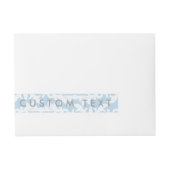 ブルーラップ招待状ラベルの後に幸せのまわりにに ラップアラウンド宛名ラベル (正面)