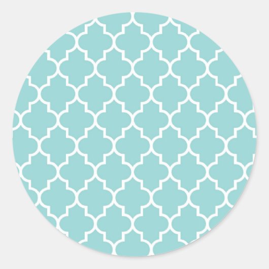 ブルーラティチェワーク、クローバー、モロッコトレリス ラウンドシール (正面)