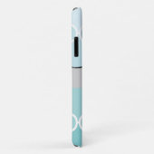 ブルーラテグラデーションィワーク、クローバー、お名前 Case-Mate iPhoneケース (裏面/右)