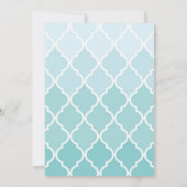 ブルーラテグラデーションチワーク,クローバー,甘い16 招待状 (裏面)