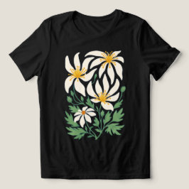 ブルーラディアンス 女性用 抽象的フラワープリントTシャツ トライブレンドＴシャツ