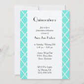 ブルーラトチワーク、クローバー、トレリス、キンセアニェラ 招待状 (正面)