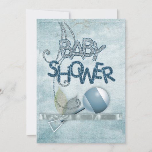 ブルーラトルベイビーシャワー招待状 招待状 (正面)