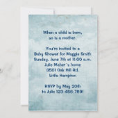 ブルーラトルベイビーシャワー招待状 招待状 (裏面)