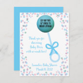 ブルーラトルEOSリップバーム赤ちゃんシャワーのお気に入り 招待状 (正面/裏面)