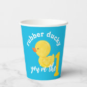 ブルーラバーダッキー（アヒルちゃん）あなたはワンファースト誕生日 紙コップ (裏面)