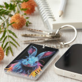 ブルーラバ素晴らしビットが火に キーホルダー (正面右)