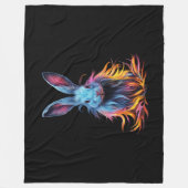 ブルーラバ素晴らしビットが火に フリースブランケット (正面)