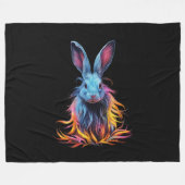 ブルーラバ素晴らしビットが火に フリースブランケット (正面(横))