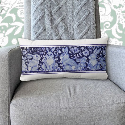 ブルーラビットウッドランドバニーデルフトデダム ランバークッション