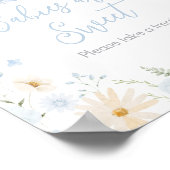 ブルーラビットソメイバニーベビーシャワーベビーは甘い ポスター (角)