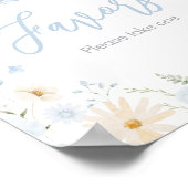 ブルーラビットソメイバニー赤ちゃんシャワーの好意 ポスター (角)