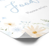 ブルーラビットソメイバニー赤ちゃんシャワーフード ポスター (角)