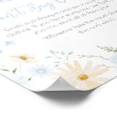 ブルーラビットソメイバニー赤ちゃんシャワーベビーと言わない ポスター (角)