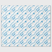 ブルーラビットベイビーシャワーラッピング紙 ラッピングペーパー (フラット)