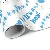 ブルーラビットベイビーシャワーラッピング紙 ラッピングペーパー (ロールコーナー)