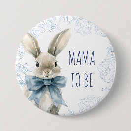 ブルーラビットママは赤ちゃんシャワー 缶バッジ