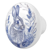 ブルーラビットラベンダー縁ど セラミックノブ (右)