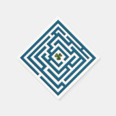 ブルーラビリンスチャレンジのシャムロック スタンダードカクテルナプキン (角)