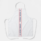 ブルーラフランスのキュイジーヌフランセーズ&レッドストライプの エプロン (正面)