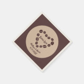 ブルーラブコーヒー豆ハート スタンダードカクテルナプキン (角)