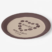 ブルーラブコーヒー豆ハート ペーパープレート (アングル)