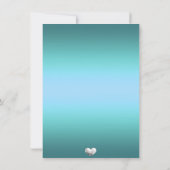 ブルーラブハートスウィート16誕生日招待状 招待状 (裏面)