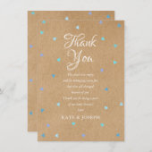 ブルーラブハートズベビーシャワーありがとう サンキューカード (正面/裏面)