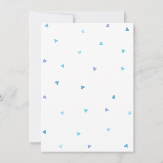 ブルーラブハートズベビーシャワーありがとう サンキューカード (裏面)