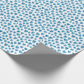 ブルーラブハートパターン ラッピングペーパー (角)