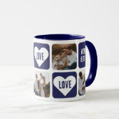 ブルーラブハートフォトワールドズ最高のパパマグ マグカップ (正面右)