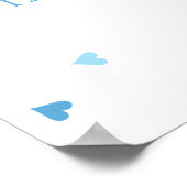 ブルーラブハートベビーシャワーウェルカムサイン ポスター (角)