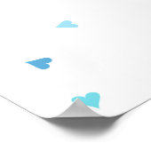 ブルーラブハートベビースプリンクルウェルカムサイン ポスター (角)