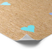 ブルーラブハートボホ男の赤ちゃんスプリンクルウェルカム ポスター (角)