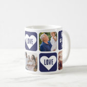 ブルーラブハート最高のフォトグランパエバーマグ コーヒーマグカップ (正面右)