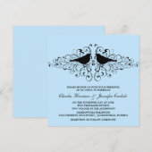 ブルーラブバードスワーズ結婚式招待状 招待状 (正面/裏面)