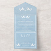 ブルーラブバードフローラオールインワンウェディング招待 オールインワン招待状 (内側)