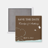 ブルーラブバード日付磁石を保存 マグネット (正面/裏面)