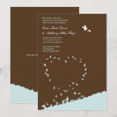 ブルーラブバード結婚式招待状 招待状 (正面/裏面)