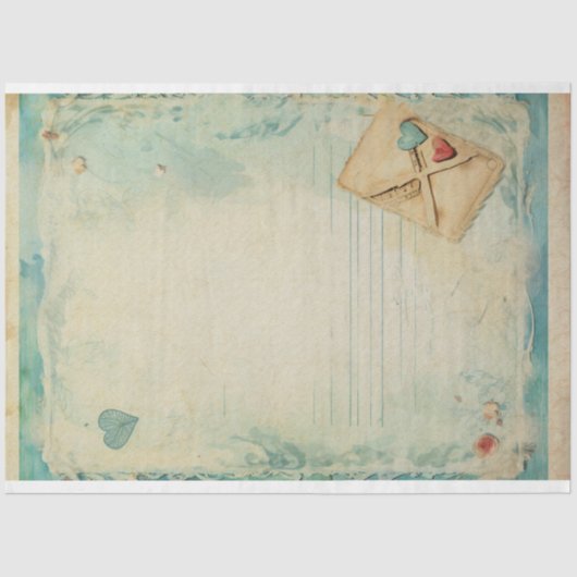 ブルーラブレターヴィンテージエフェメラNo1 薄葉紙 (正面)