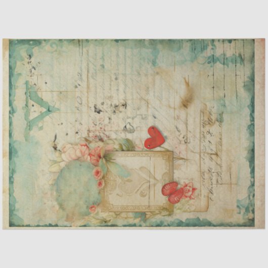 ブルーラブレターヴィンテージエフェメラNo4 薄葉紙 (正面)