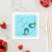 ブルーラブ結婚バード スタンダードカクテルナプキン (インサイチュ)