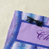 ブルーラベアートンダーとホワイトウォーターの色のストリーク ビーチタオル (インサイチュ)